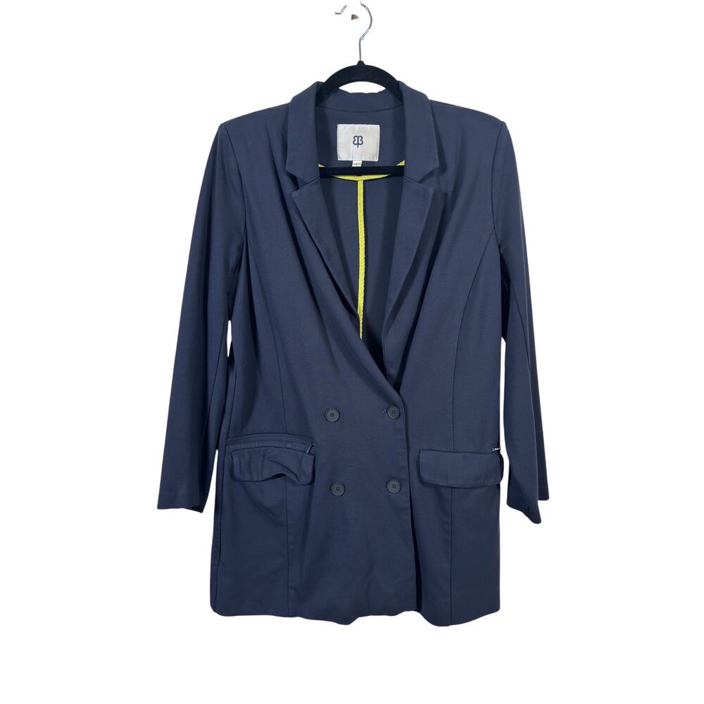 Betabrand Double-Breasted Blazer Womens Large Navy Blue Stretch Ponte